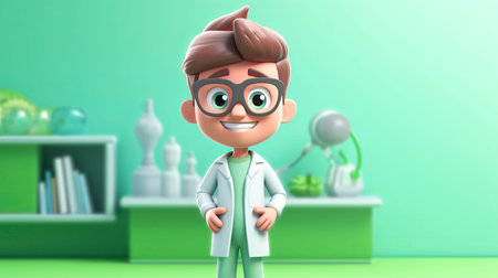 3d cartoon character. Generative AI.の素材