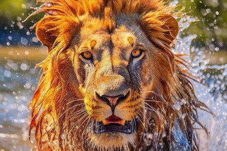 The lion. Generative AI.の素材