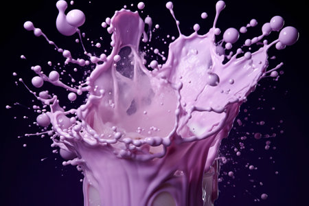 purple milk explosion. Generative AI.の素材