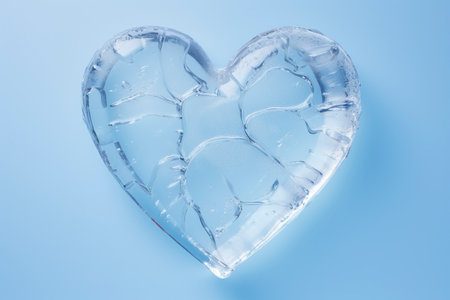 Heart made of ice on a blue background. Valentine's Day.の素材