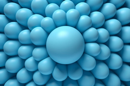 3d background of blue balls.の素材