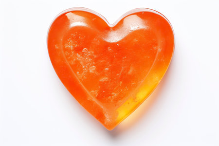 Heart shaped candy on a white background, Valentine's day.の素材
