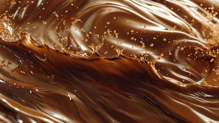 Close-up of a splash of chocolate as a background.の素材
