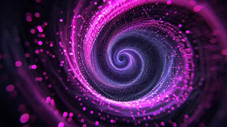 Abstract pink digital particles and bokeh effect background.の素材