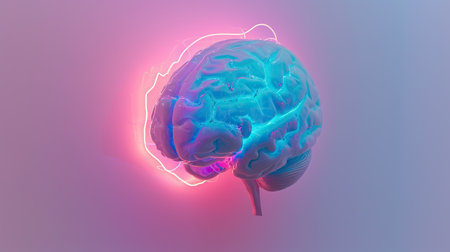 Neon human brain for design.の素材