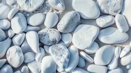 White pebble stones background.の素材