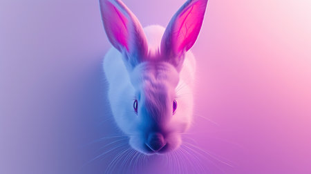 Rabbit isolated on gradient background.の素材