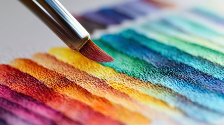 Artist's brushstroke on a vibrant color palette. Art therapy concept.の素材