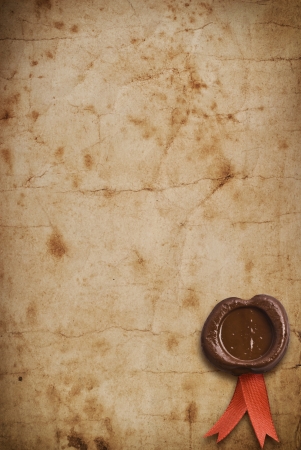 old paper with a wax sealの写真素材