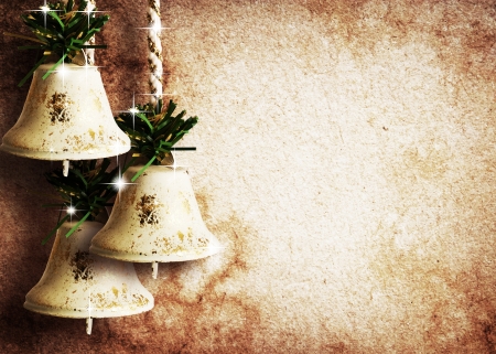 vintage paper textures with bells and stars の写真素材