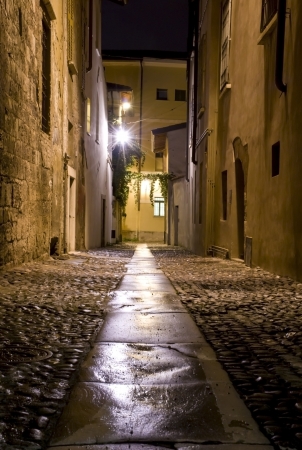Night Street in the Old Townの写真素材