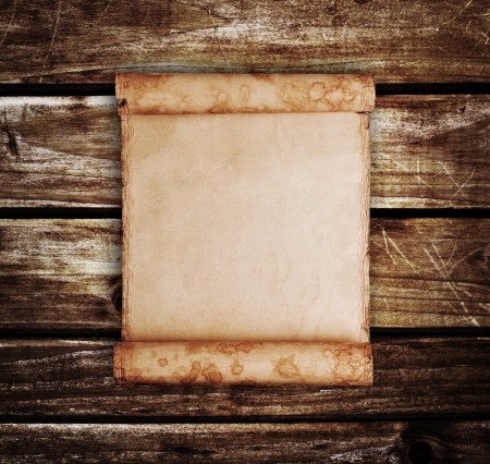 Old paper on the wood backgroundの写真素材