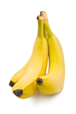 Ripe banana isolated on white backgroundの写真素材