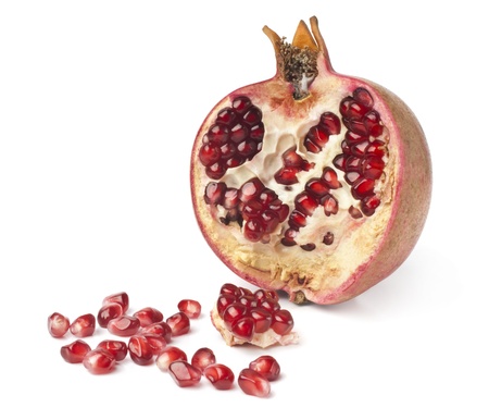 pomegranate on a white backgroundの写真素材
