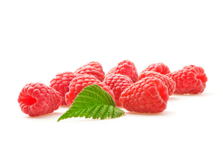 Red berry raspberry isolated on white background