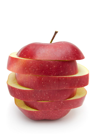 Red apple isolated on white background の写真素材