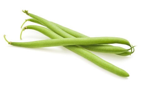 Green beans isolated on a white backgroundの写真素材