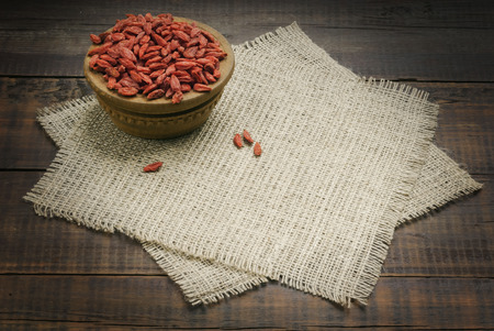 dry red goji berries for a healthy dietの写真素材