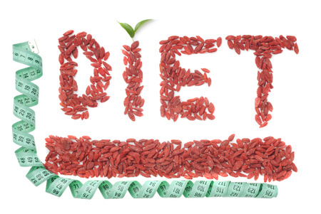 Goji berries on white backgroundの写真素材