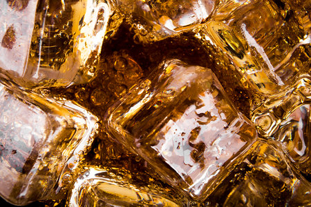 Background lemonade with ice and bubblesの写真素材