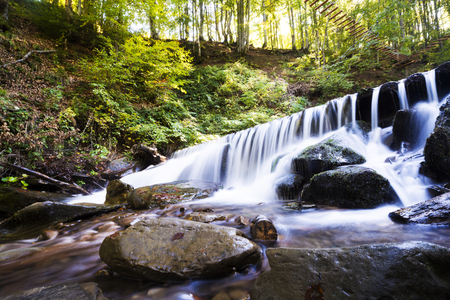 Waterfall mountain landscape. Selective focusの写真素材