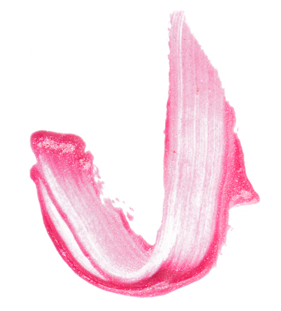 Lip gloss sample isolated on whiteの写真素材