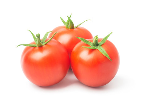 fresh tomato isolated on white backgroundの写真素材
