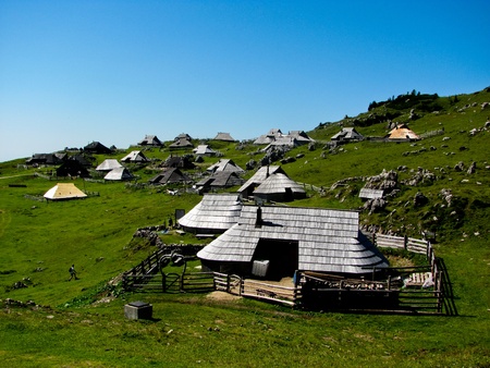Sheppherd Village in Velika Planina, Julian Alps in Slovenia.の写真素材
