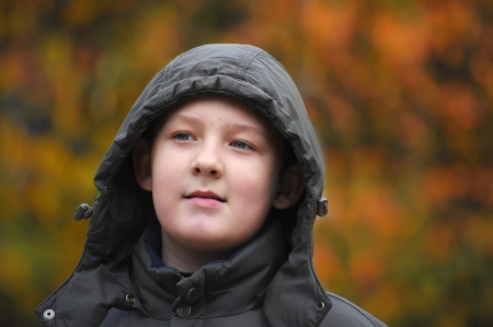 the boy a portrait in park a close upの写真素材