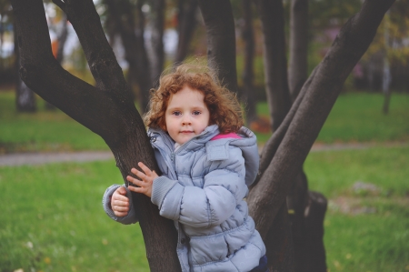  little curly girls the parkの写真素材