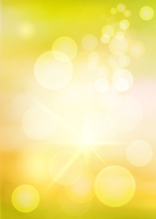 Vector green bokeh. Spring background.のイラスト素材