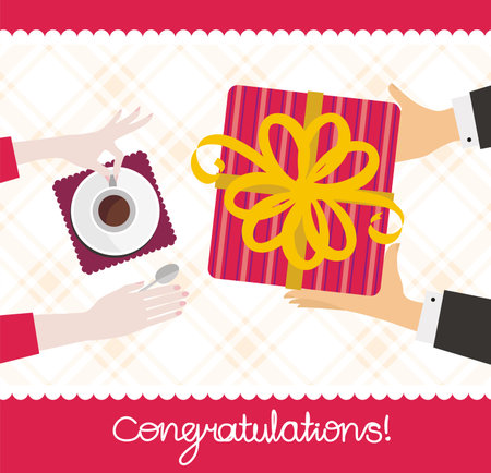 Man gives a gift to womanのイラスト素材