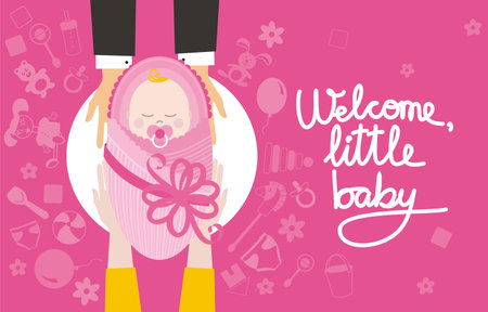Vector illustration of newborn babyのイラスト素材