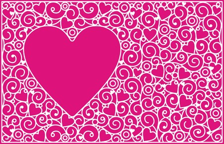 Vector horisontal background with a pattern and heartのイラスト素材