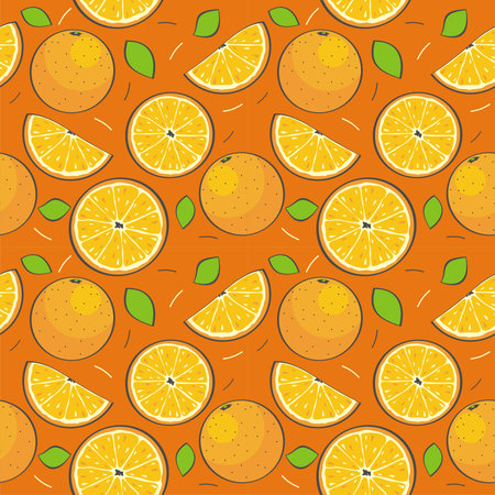 Seamless vector oranges patternのイラスト素材