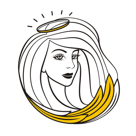 Angel girl vector illustration.のイラスト素材