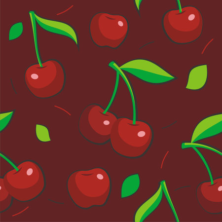Seamless vector cherry pattern.のイラスト素材