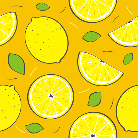 Seamless vector lemon pattern.のイラスト素材