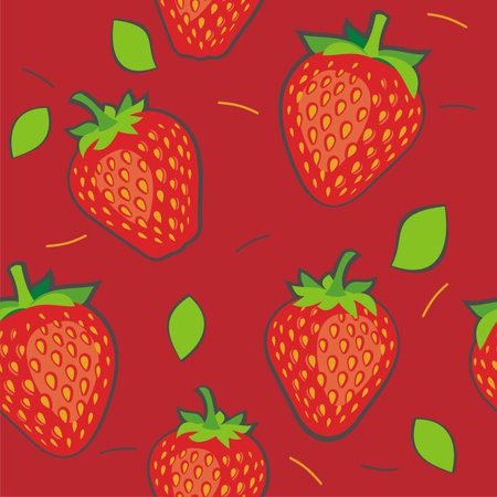 Seamless vector strawberry pattern.のイラスト素材