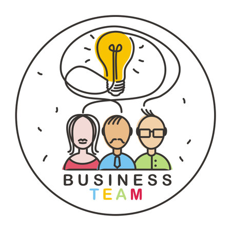 Team of people is thinking about the taskのイラスト素材