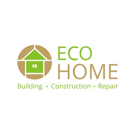 Logo on eco construction, repair and engineeringのイラスト素材