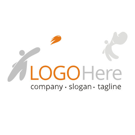 Logo with people throwing and catching a ballのイラスト素材