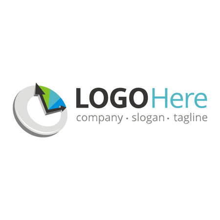 Logo with an image of the clock and time on them.のイラスト素材