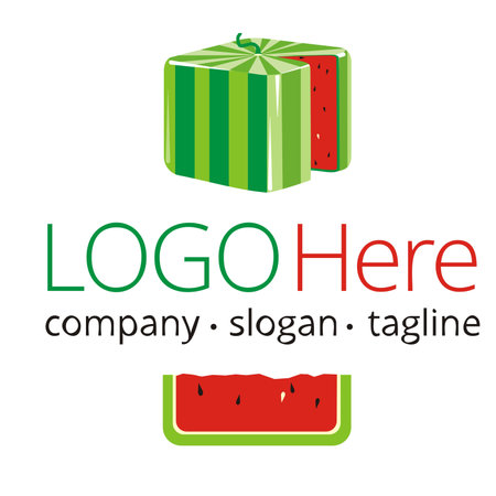 Logotype with cube watermelonのイラスト素材