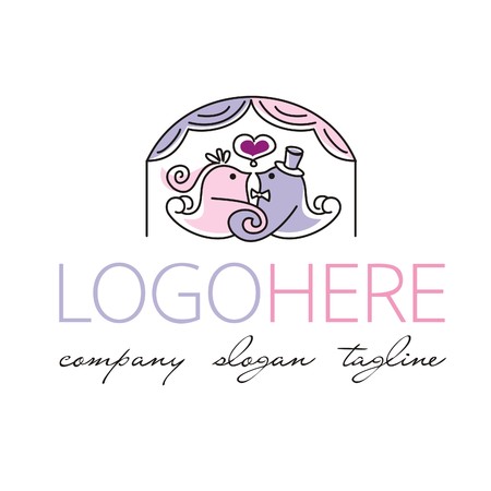 Logotype about love and weddingsのイラスト素材