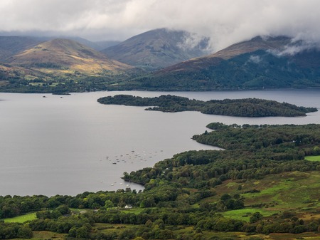 View on loch lomond from conic hillの写真素材
