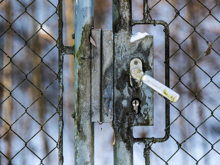 Locked fence doorの写真素材