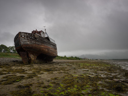Old shipwreck at the scottish coast near Fort William