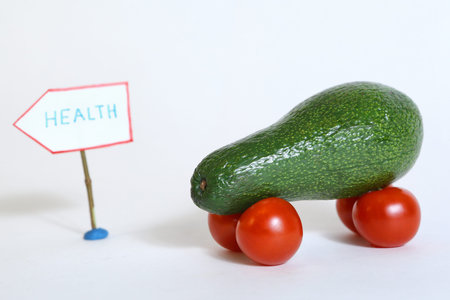 healthy car from avocado and tomatoの写真素材