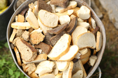 dry rusk bread basket close up photo